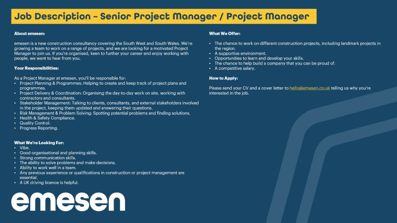 We're looking for a Project Manager to join us!